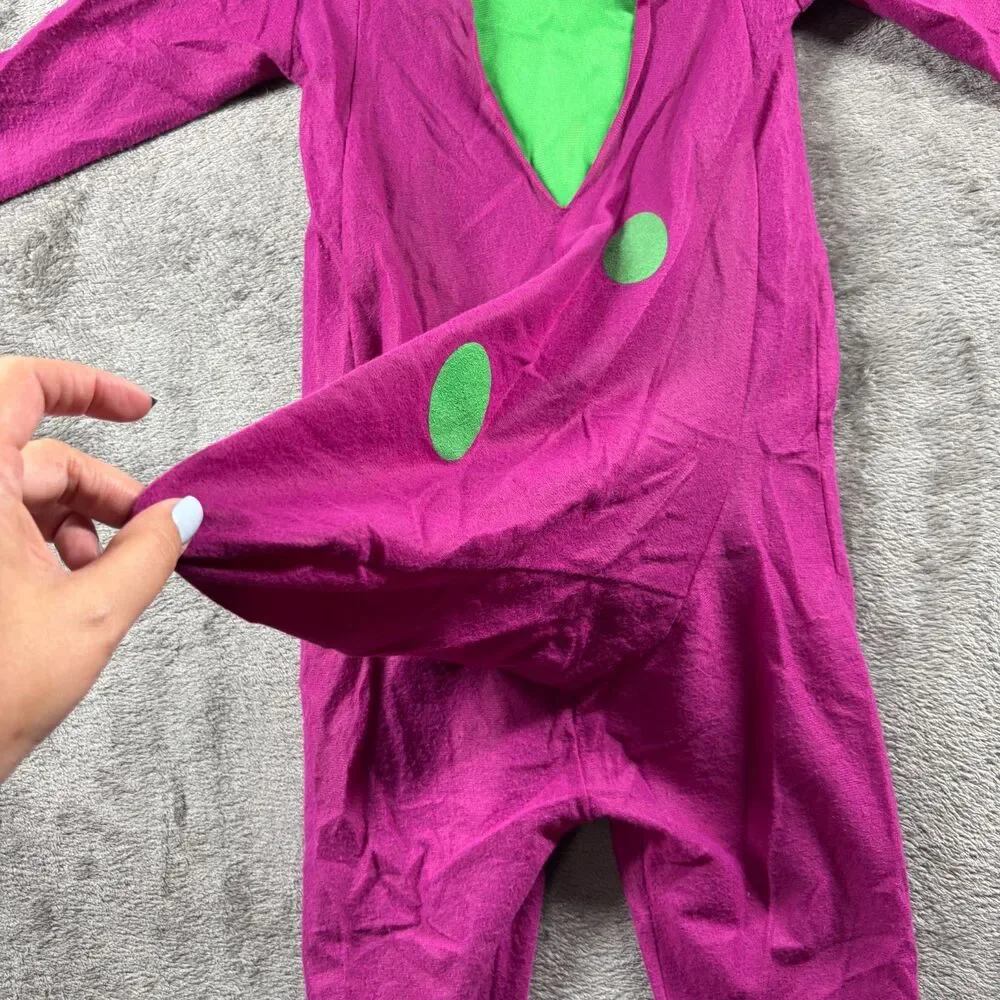 Vintage 1997 Barney the Dinosaur Kid Costume Jumpsuit Dress Up Pretend 2-4 G214